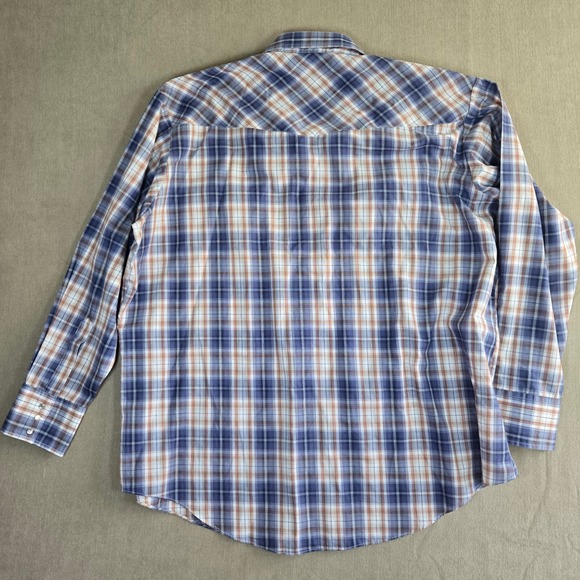 Ely Cattleman Men's Tall Western Plaid Long Sleeve‎ Shirt Cowboy 3XLT - Picture 6 of 8